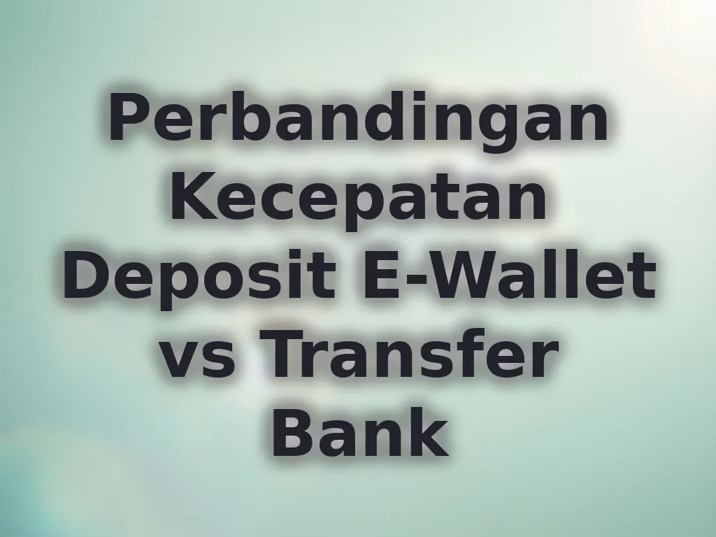 Perbandingan Kecepatan Deposit E-Wallet vs Transfer Bank